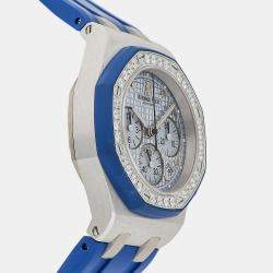 Audemars Piguet Blue 18k White Gold Royal Oak Offshore 25986CK.ZZ.D020CA.02 Automatic Men's Wristwatch 37 mm