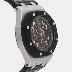 Audemars Piguet Black Stainless Steel Royal Oak Offshore 26298SK.OO.D101CR.01 Automatic Men's Wristwatch 42 mm