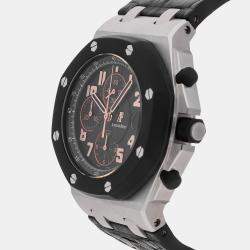 Audemars Piguet Black Stainless Steel Royal Oak Offshore 26298SK.OO.D101CR.01 Automatic Men's Wristwatch 42 mm