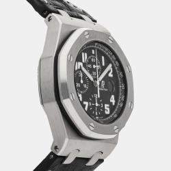 Pre Owned Audemars Piguet Black Stainless Steel Royal Oak Offshore  Automatic Men's Wristwatch 42 mm