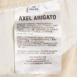 Pre Owned Axel Arigato Beige Textured Denim Jeans S/Waist 31"