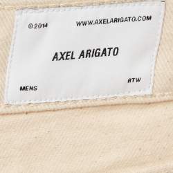 Pre Owned Axel Arigato Beige Textured Denim Jeans S/Waist 31"
