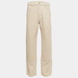 Pre Owned Axel Arigato Beige Textured Denim Jeans S/Waist 31"