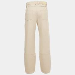Pre Owned Axel Arigato Beige Textured Denim Jeans S/Waist 31"