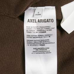 Pre Owned Axel Arigato Brown Cotton Card Holder Detail Hoodie S