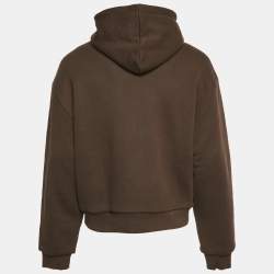 Pre Owned Axel Arigato Brown Cotton Card Holder Detail Hoodie S