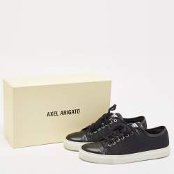 Axel Arigato Black Leather and Canvas Low Top Sneakers Size 42
