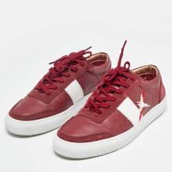 Pre Owned Axel Arigato Burgundy Leather Drunk Sneakers Size 42