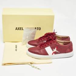 Pre Owned Axel Arigato Burgundy Leather Drunk Sneakers Size 42