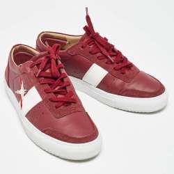 Pre Owned Axel Arigato Burgundy Leather Drunk Sneakers Size 42