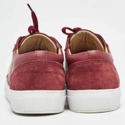 Pre Owned Axel Arigato Burgundy Leather Drunk Sneakers Size 42