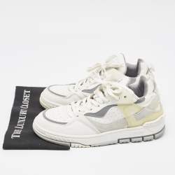Axel Arigato White/Grey Leather and Suede Lace Up Sneakers Size 42