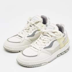 Axel Arigato White/Grey Leather and Suede Lace Up Sneakers Size 42