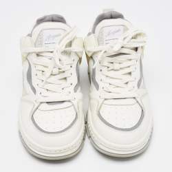 Axel Arigato White/Grey Leather and Suede Lace Up Sneakers Size 42