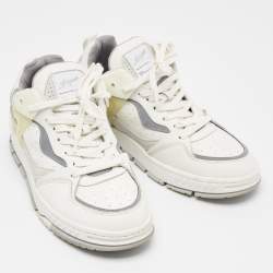 Axel Arigato White/Grey Leather and Suede Lace Up Sneakers Size 42