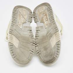 Axel Arigato White/Grey Leather and Suede Lace Up Sneakers Size 42