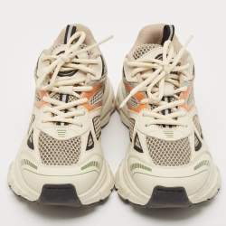 Axel Arigato White/Black Leather and Mesh Marathon Runner Sneakers Size 38