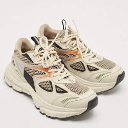 Axel Arigato White/Black Leather and Mesh Marathon Runner Sneakers Size 38