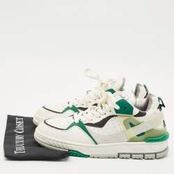 Axel Arigato White/Green Leather and Suede Astro Low Top Sneakers Size 41