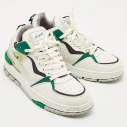 Axel Arigato White/Green Leather and Suede Astro Low Top Sneakers Size 41