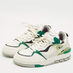 Axel Arigato White/Green Leather and Suede Astro Low Top Sneakers Size 41