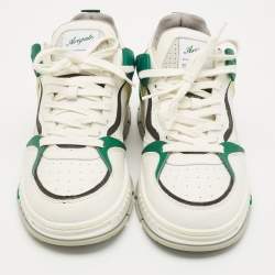 Axel Arigato White/Green Leather and Suede Astro Low Top Sneakers Size 41