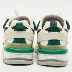 Axel Arigato White/Green Leather and Suede Astro Low Top Sneakers Size 41