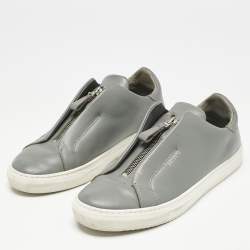 Axel Arigato Grey Leather Clean 90 Low Top Sneakers Size 43