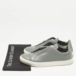 Axel Arigato Grey Leather Clean 90 Low Top Sneakers Size 43