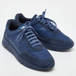 Pre Owned Axel Arigato Blue Fabric and Suede Genesis Vintage Runner Sneakers Size 44