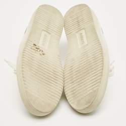 Pre Owned Axel Arigato White Leather and Suede Clean 90 Lace Up Sneakers Size 42