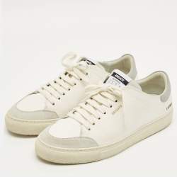 Pre Owned Axel Arigato White Leather and Suede Clean 90 Lace Up Sneakers Size 42