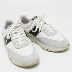 Pre Owned Axel Arigato Tricolor Suede, Canvas and Leather Low Top Sneakers Size 44