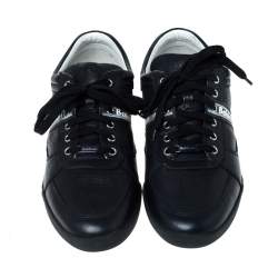 Baldinini Blue Perforated Leather Lace Up Sneakers Size 44