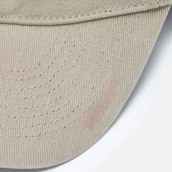 Balenciaga Beige Canvas Logo Embroidered Baseball Cap 