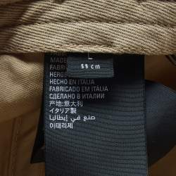 Balenciaga Beige Canvas Logo Embroidered Baseball Cap 