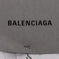 Pre Owned Balenciaga White Political Tennis Cotton Knit Socks L