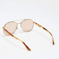 Pre Owned نظارة شمسية أفياتورز بالنسياغا BB0019SK بني تركواز