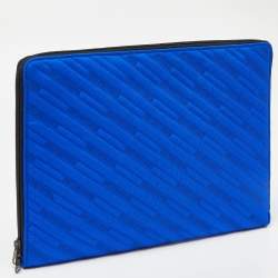 Balenciaga Blue Quilted Nylon Explorer Laptop Case
