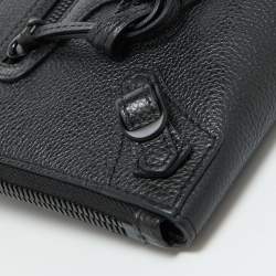 Pre Owned Balenciaga Black Leather Neo Classic Clutch