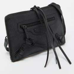 Pre Owned Balenciaga Black Leather Neo Classic Clutch