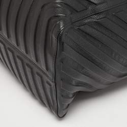 Pre Owned Balenciaga Car East West M Black Embossed Leather Tote