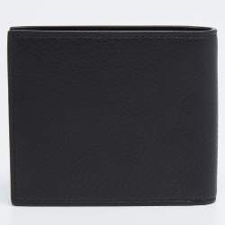 Pre Owned Balenciaga Black Leather Logo Bifold Wallet