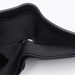 Pre Owned Balenciaga Black Leather Logo Bifold Wallet