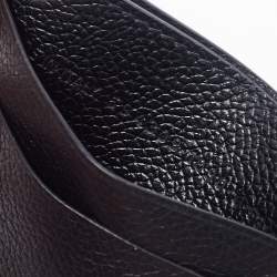 Pre Owned Balenciaga Black Leather Logo Printed Card Holder 