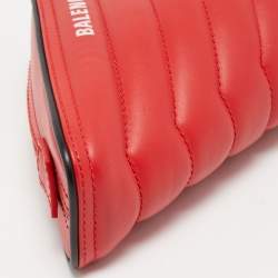 Pre Owned Balenciaga Red Car S Logo Asymmetric Clutch