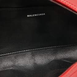 Pre Owned Balenciaga Red Car S Logo Asymmetric Clutch