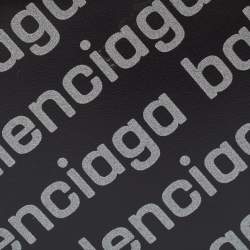 Balenciaga Black/Grey Leather Logo Bifold Wallet