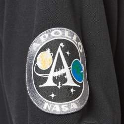 Balenciaga X Nasa Black Space Applique Cotton Polo T-Shirt XL