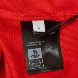 Balenciaga X PS5 Red Printed Cotton Boxy T-shirt L